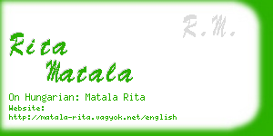 rita matala business card